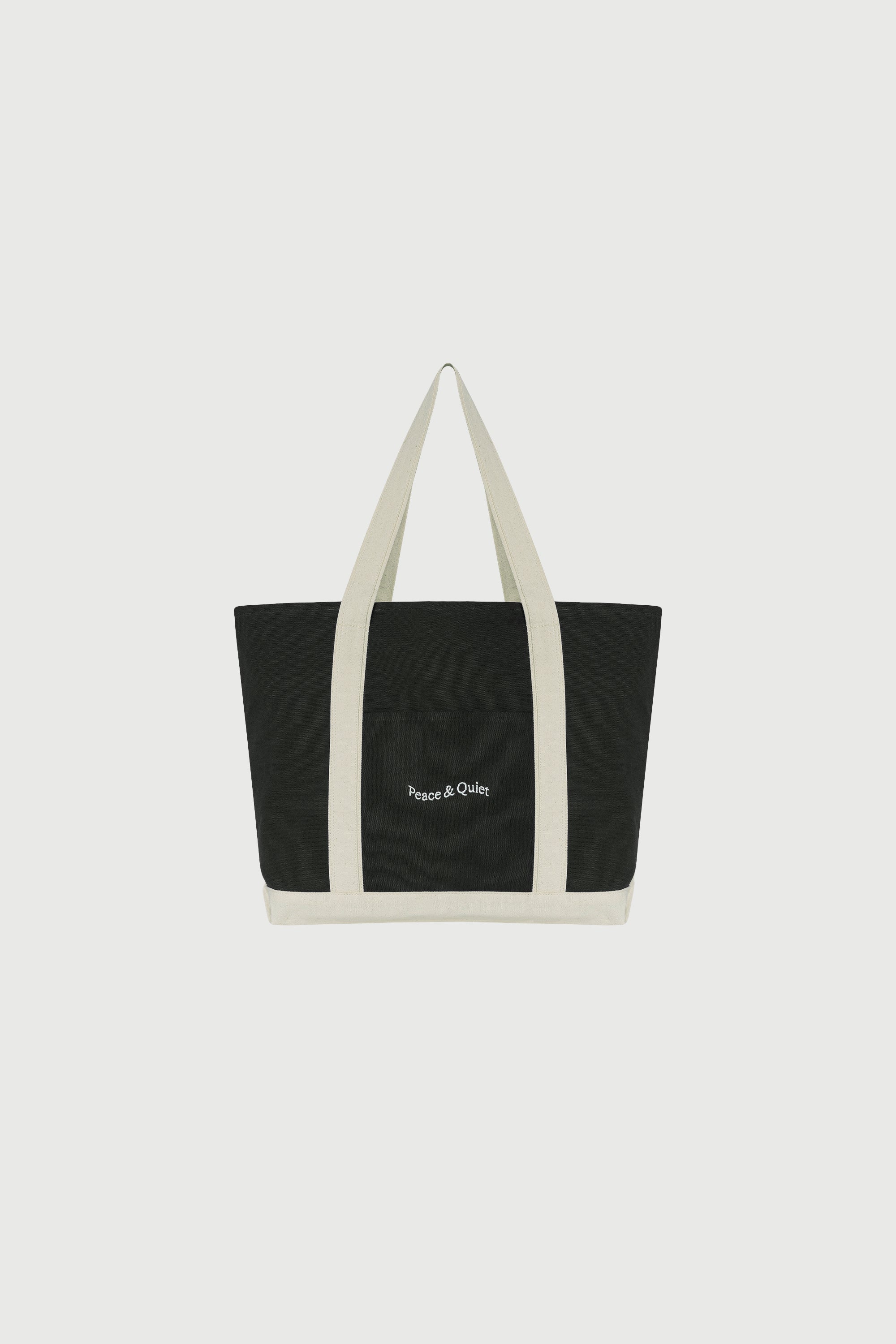 Classic Wordmark Boat Tote Bag - Black/Natural