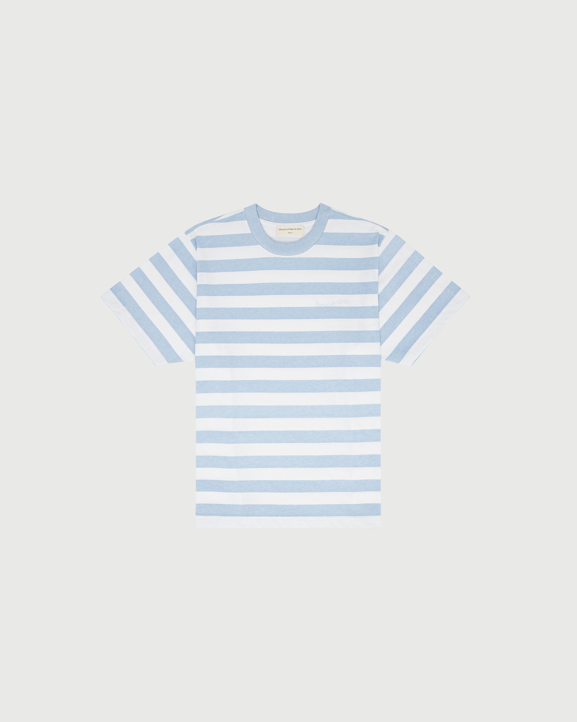 Wordmark Striped Tee - Baby Blue