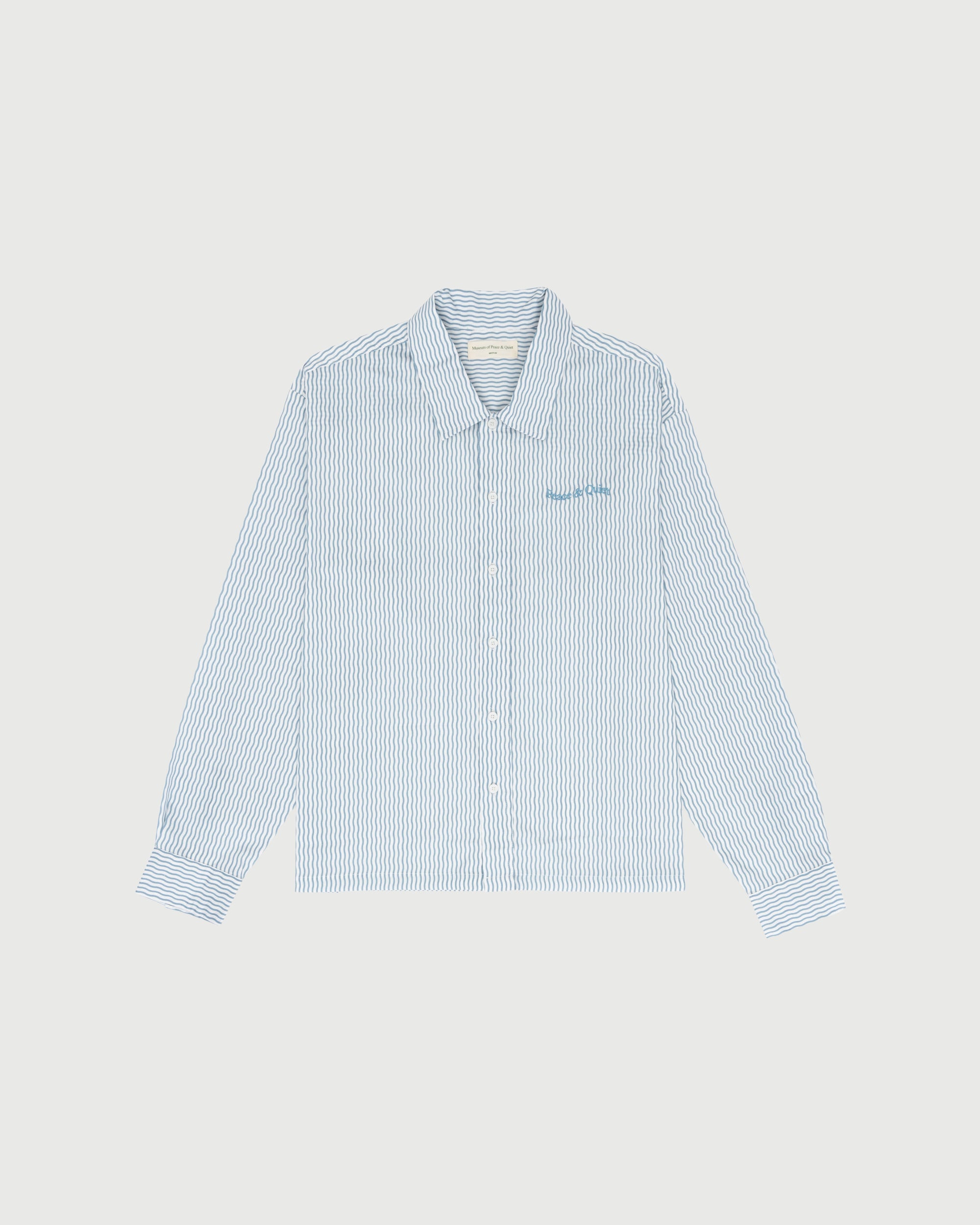 Wordmark Poplin Button Up - Baby Blue