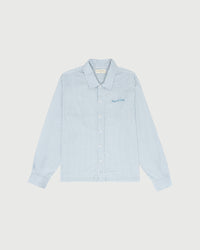 Wordmark Poplin Button Up - Baby Blue