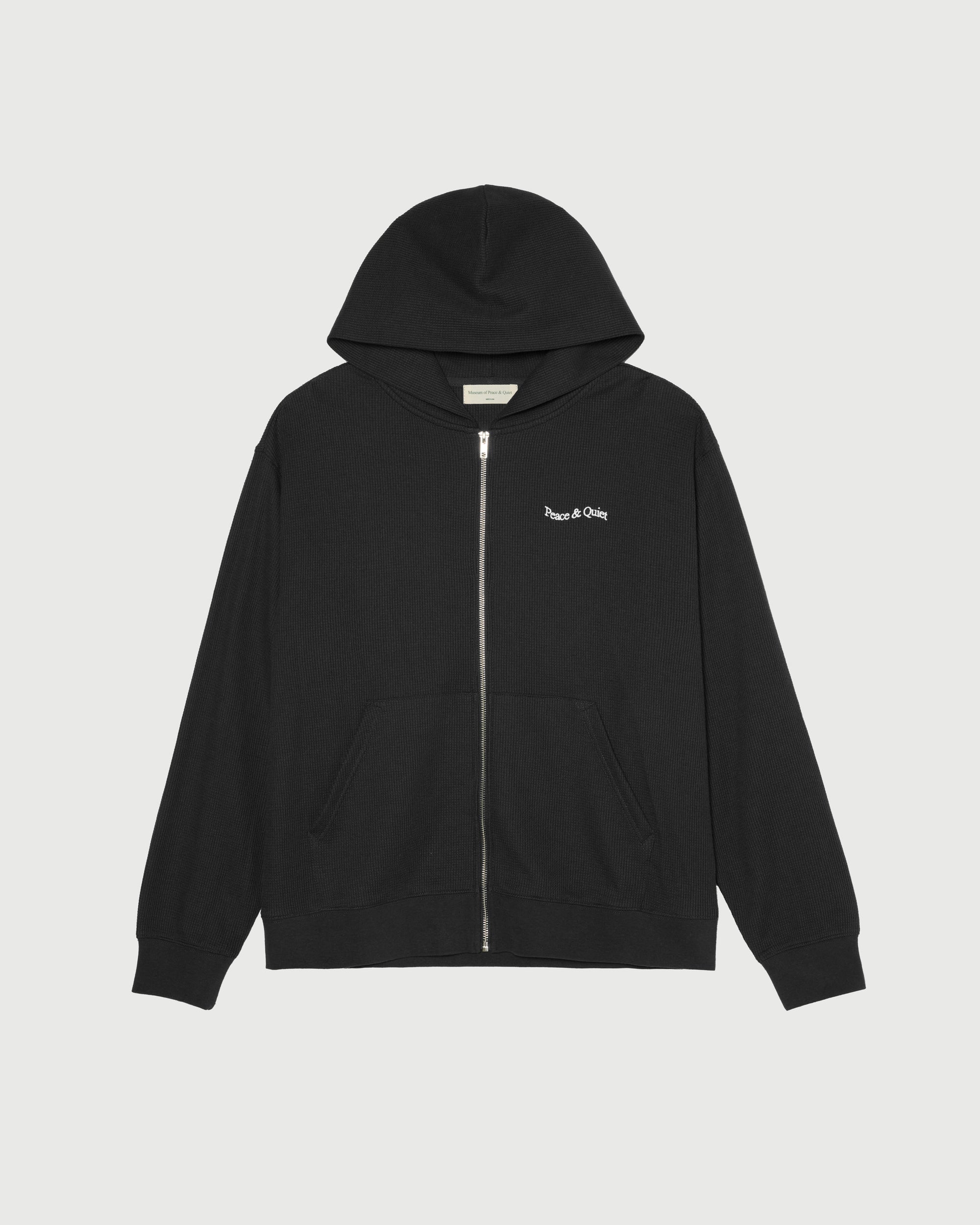 Wordmark Waffle Hoodie - Black