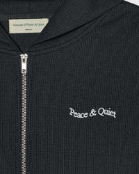 Wordmark Waffle Hoodie - Black