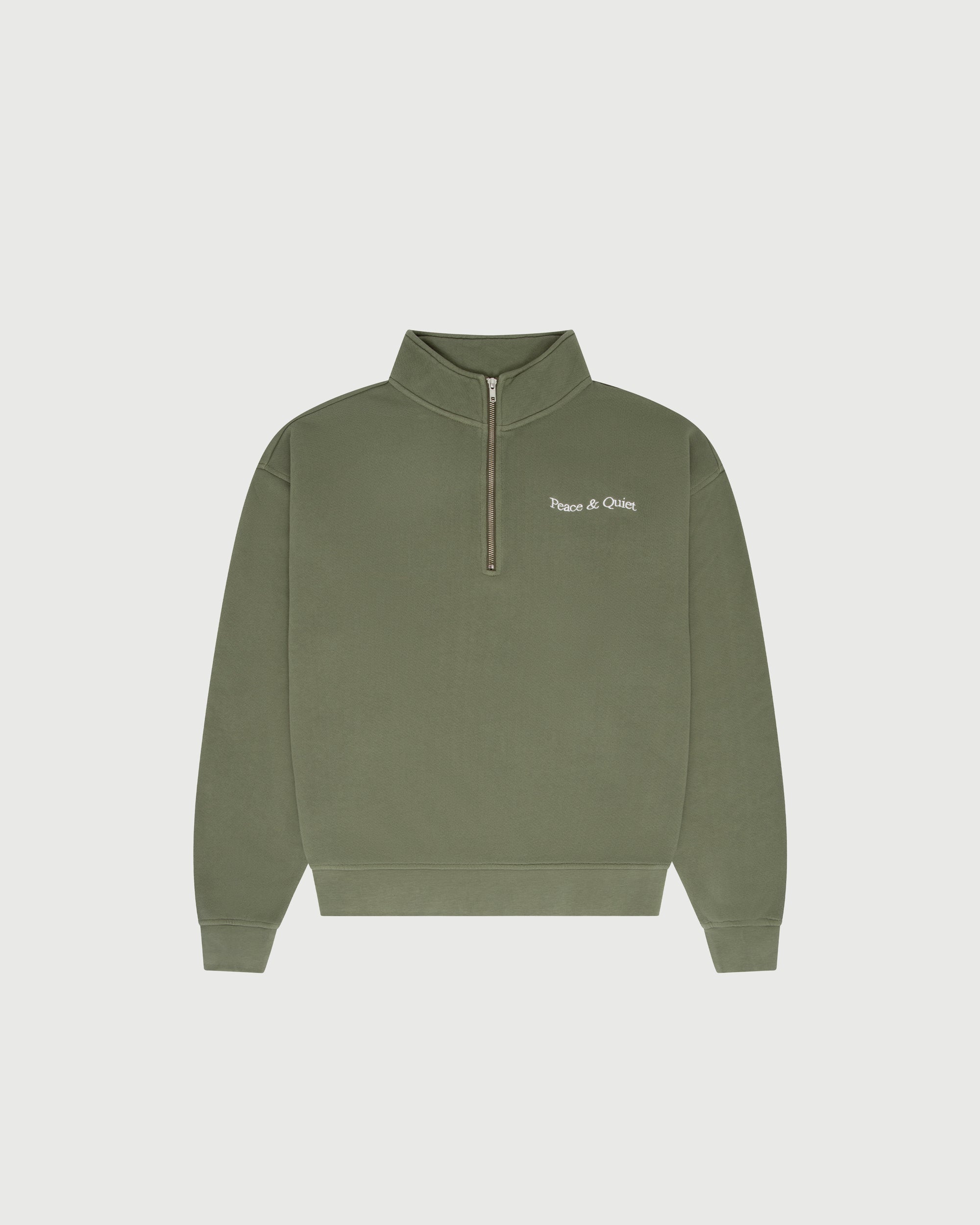 Wordmark Quarter Zip Up - Olive