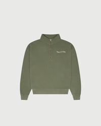 Wordmark Quarter Zip Up - Olive