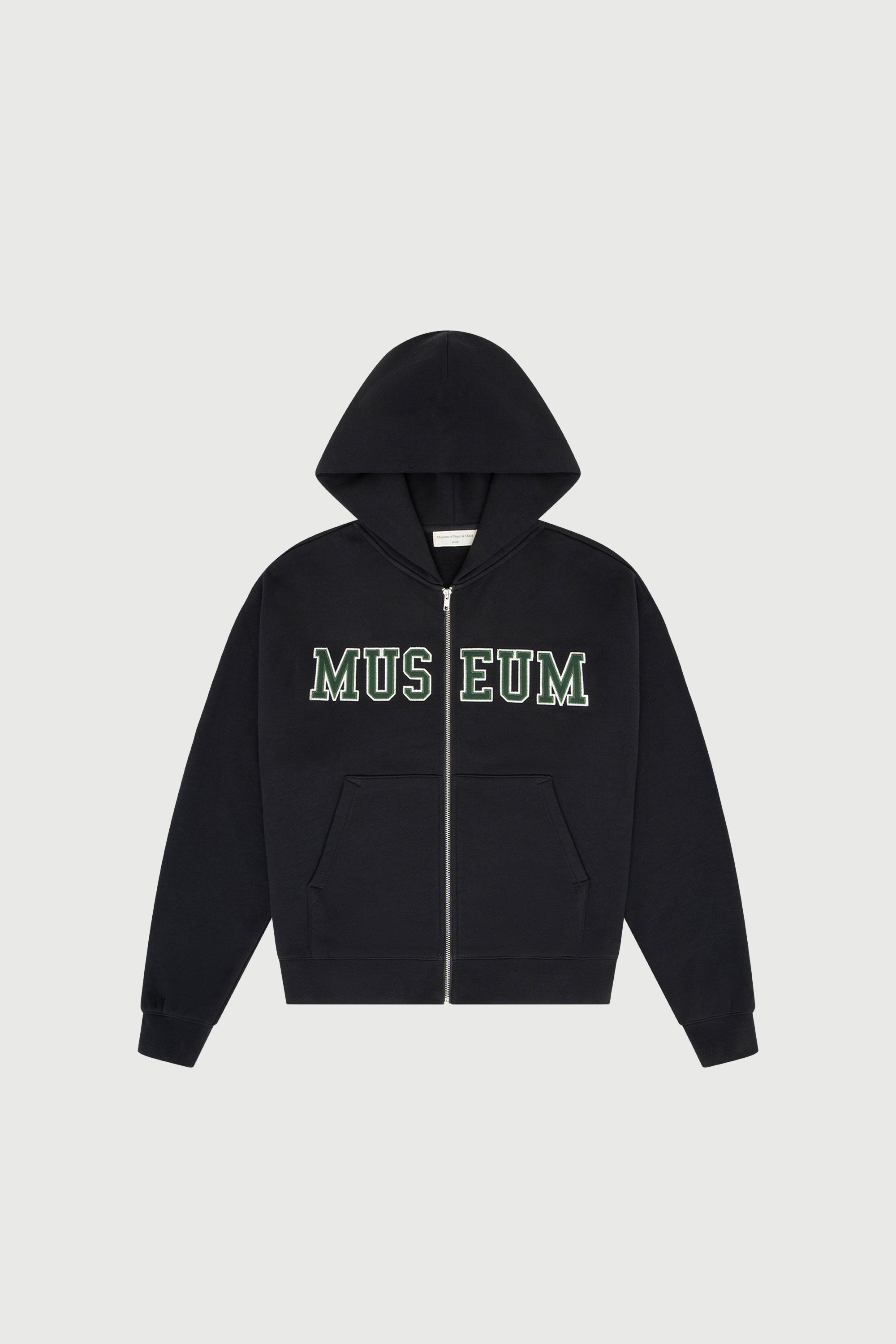 Museum Zip Up Hoodie - Black