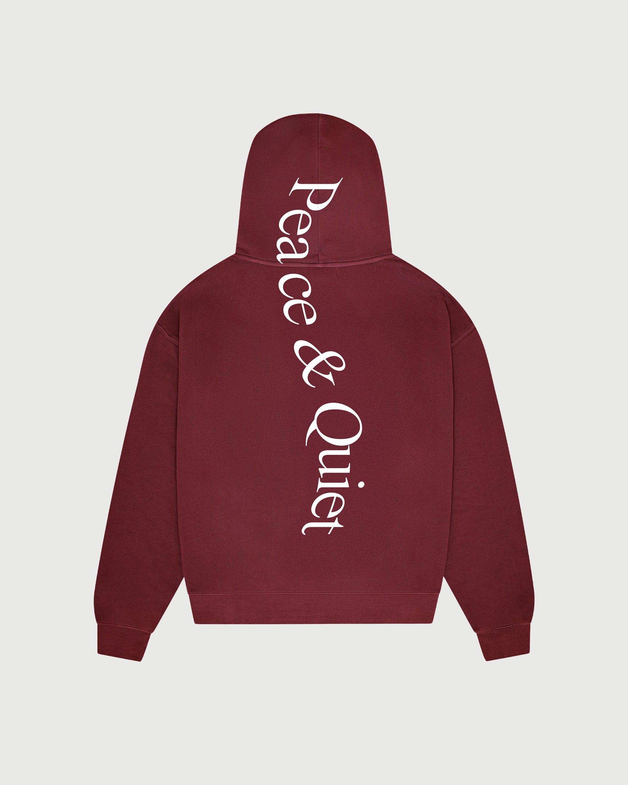 Wordmark Zip Up Hoodie - Burgandy