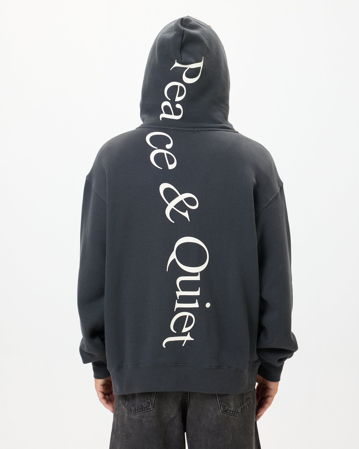 Wordmark Zip Up Hoodie - Black