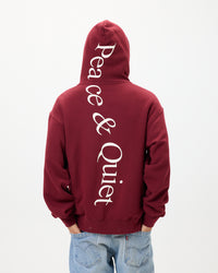 Wordmark Zip Up Hoodie - Burgandy