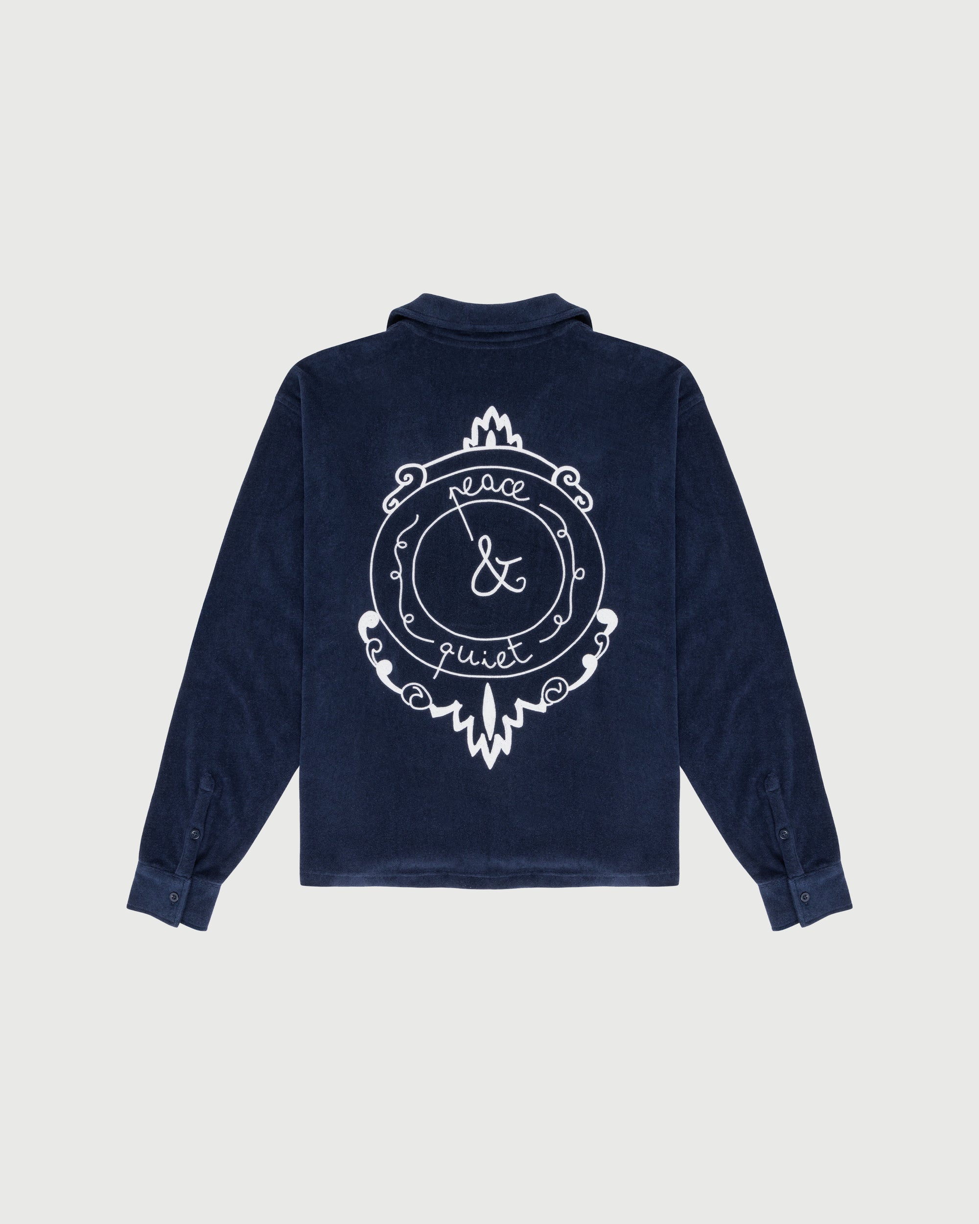 PQ Seal Terry Cloth Button Up - Navy