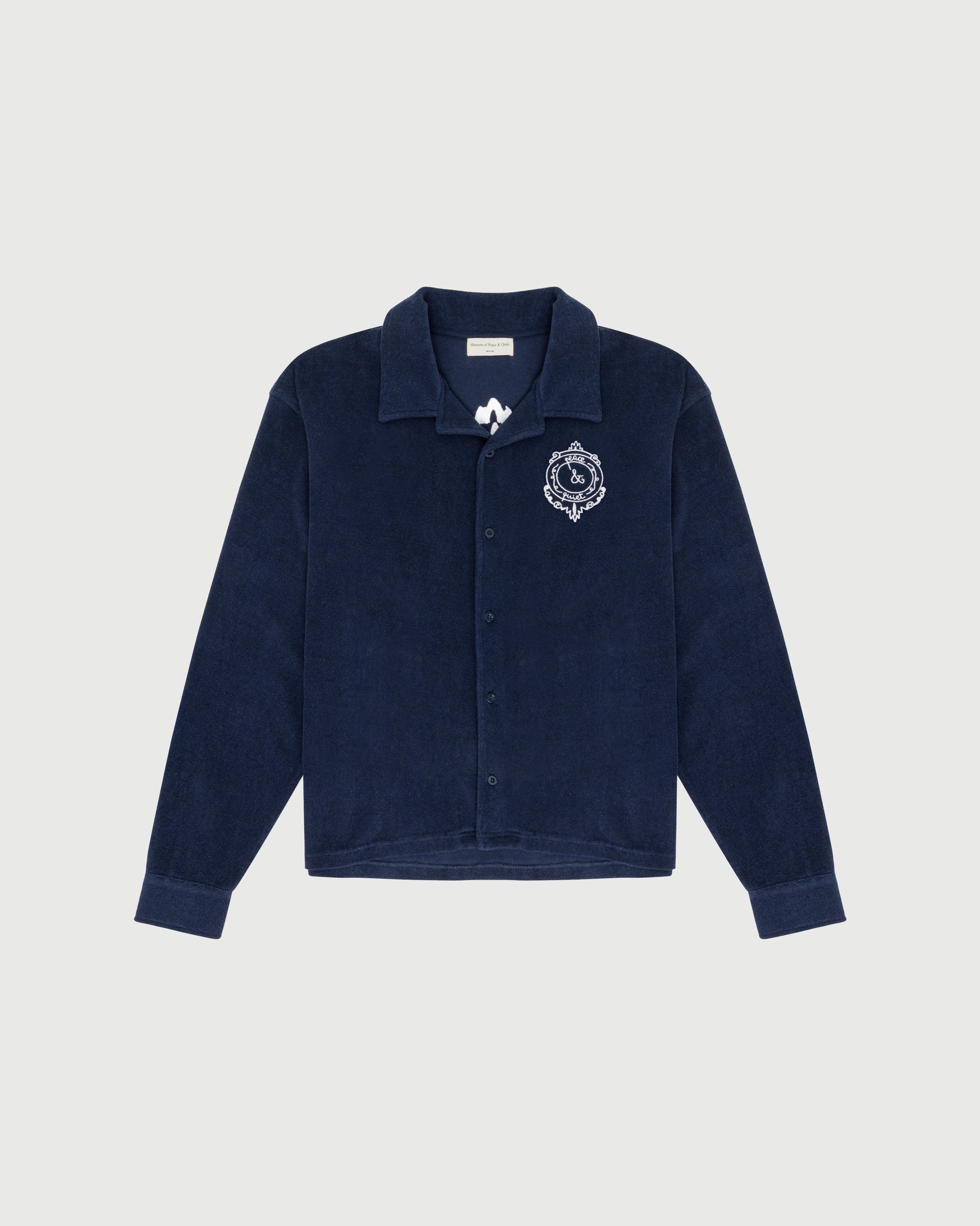 PQ Seal Terry Cloth Button Up - Navy