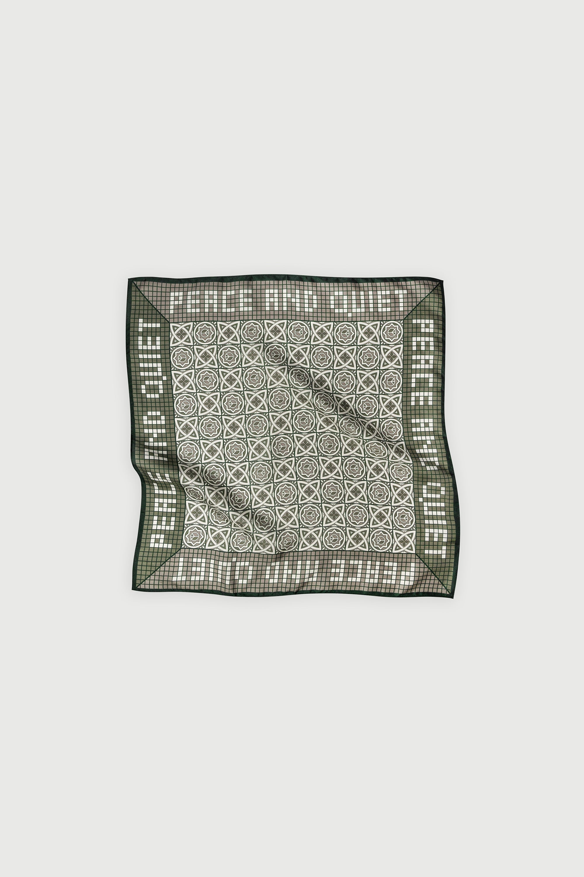 Silk Bandana - Olive/Clay