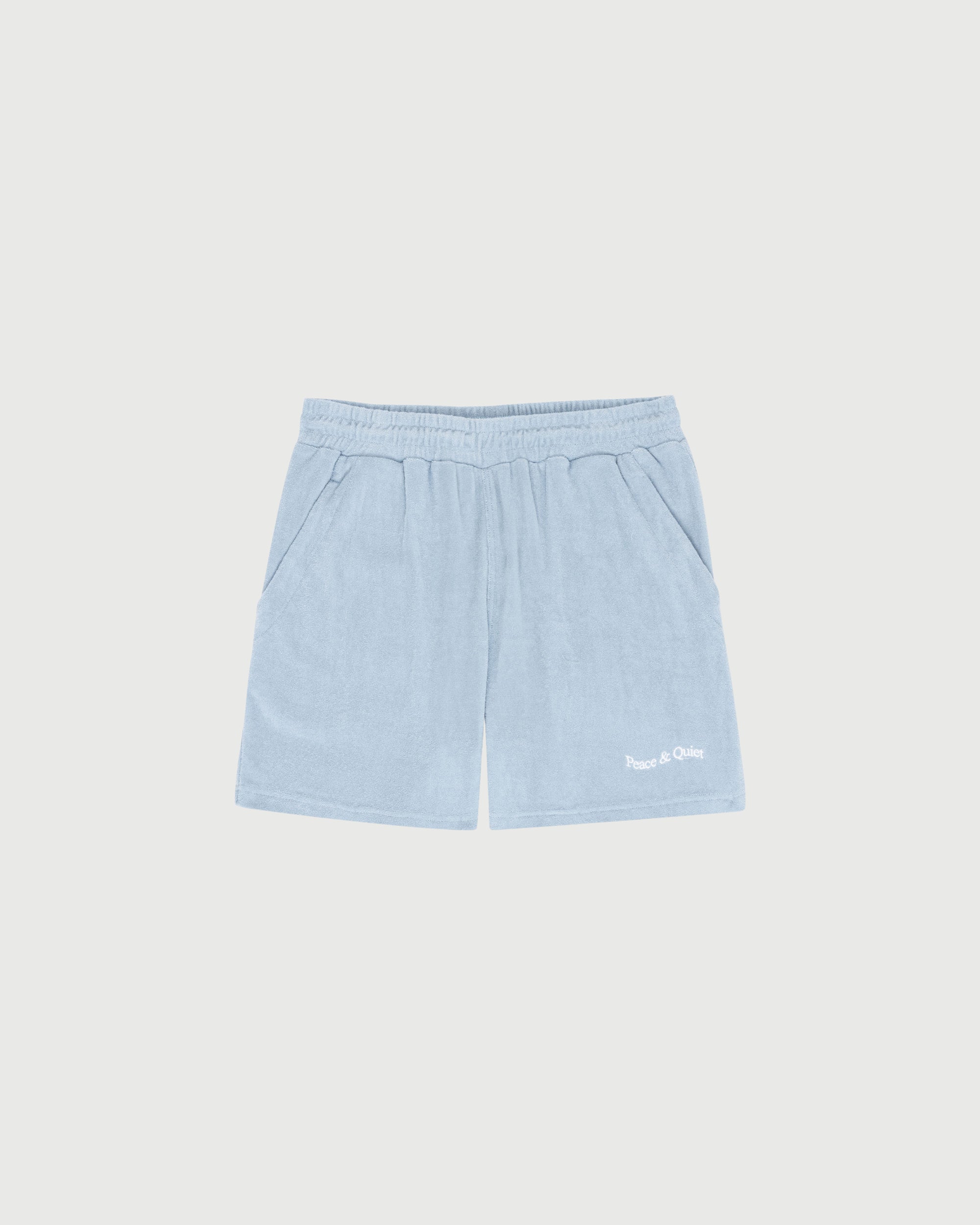 Wordmark Terry Cloth Shorts - Baby Blue